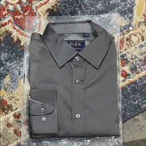 FLEX Men's Charcoal Dress Shirt